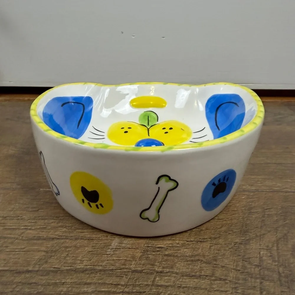 Vintage Natural Wonders Ceramic‎ Dog Bowl Dish Novelty Puppy Decor